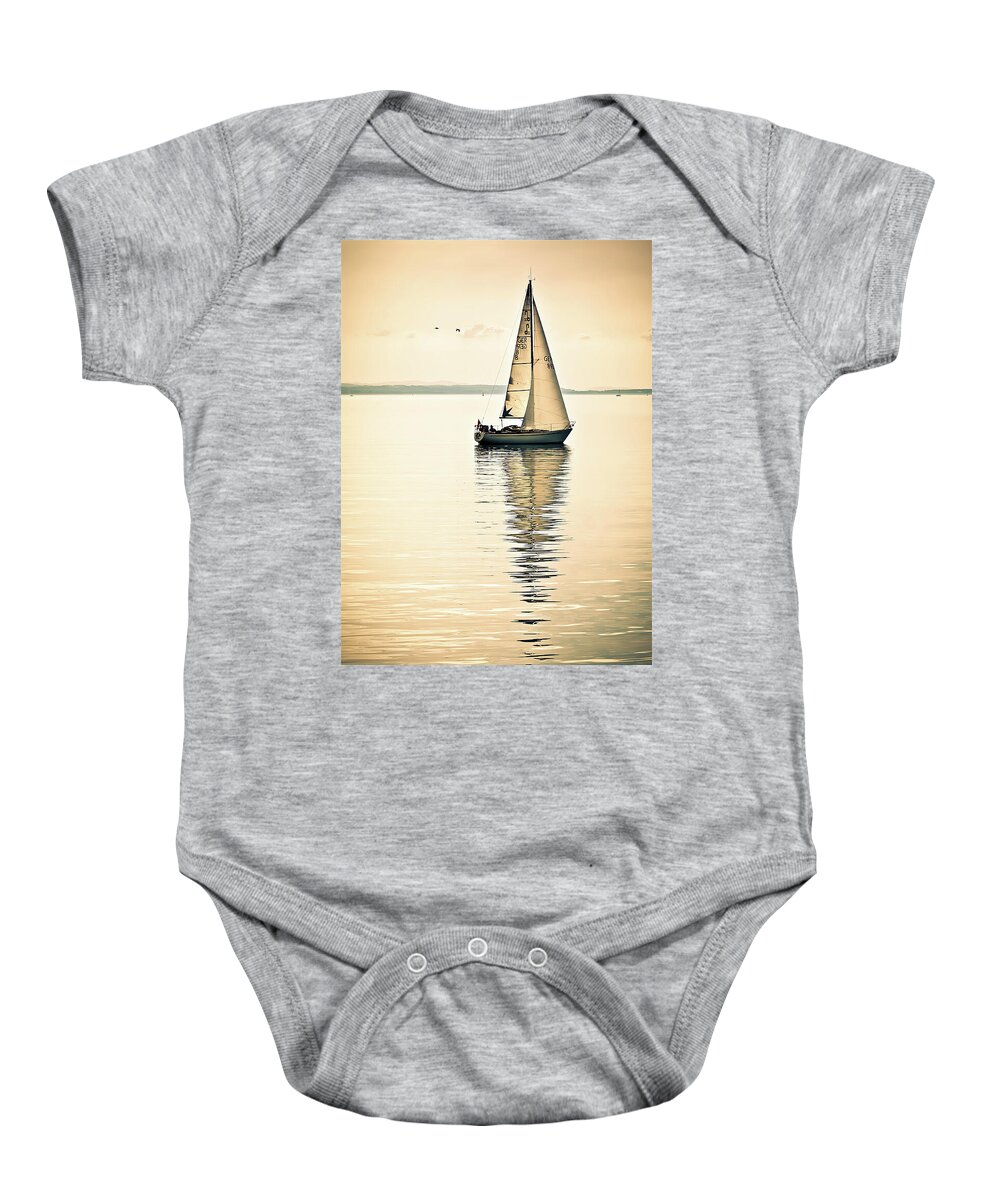Sailboat Baby Onesie featuring the photograph Sailing on Lake Constance, Germany by Tatiana Travelways