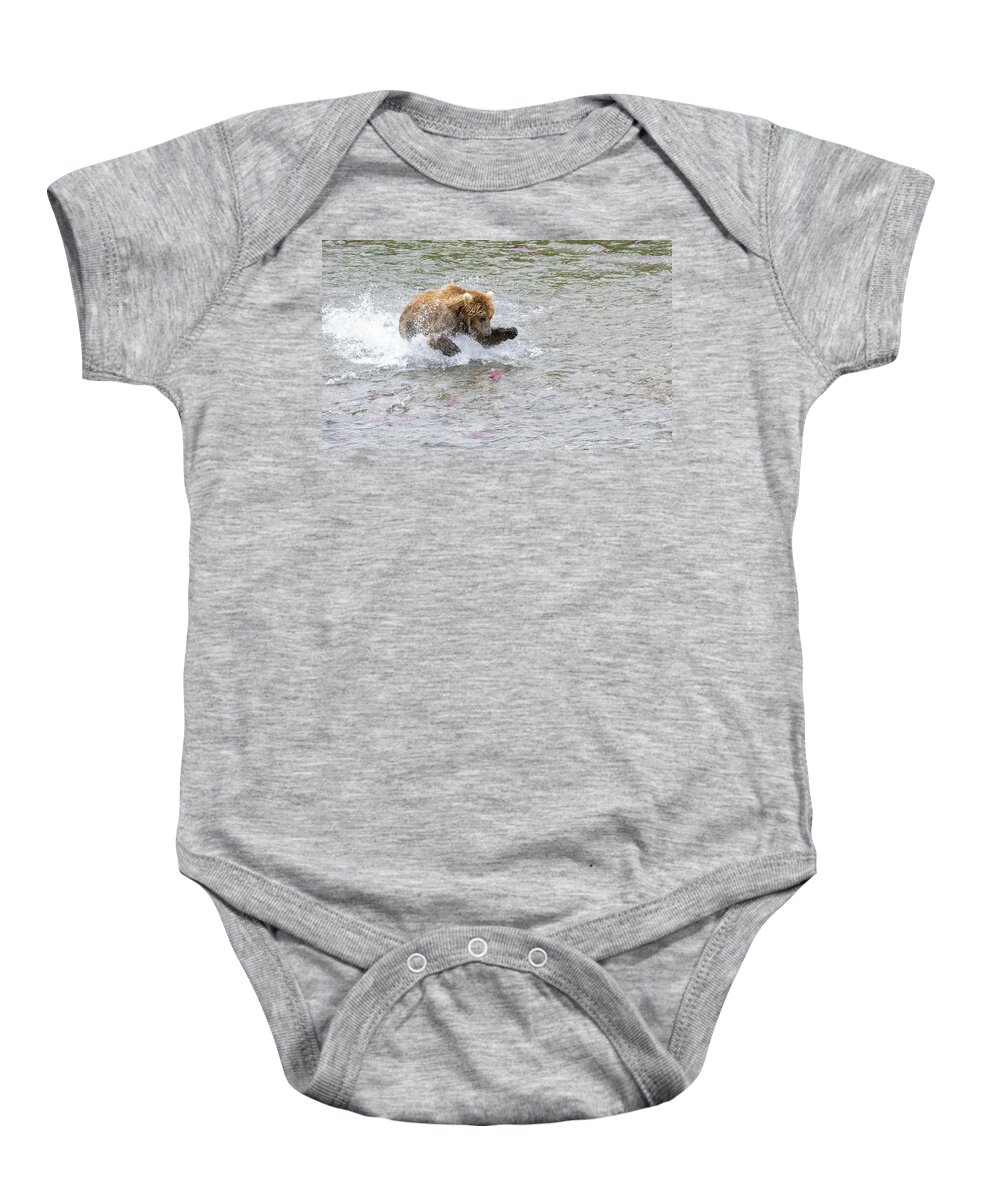 Alaska Baby Onesie featuring the photograph Salmon in Sight by Cheryl Strahl