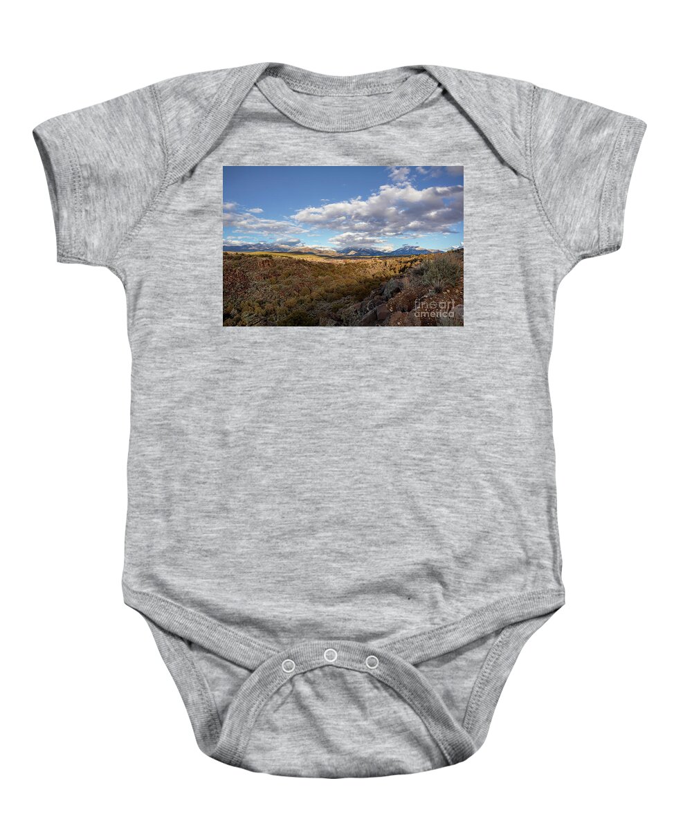 Taos Baby Onesie featuring the photograph Scenic View from Arroyo Hondo NM by Elijah Rael