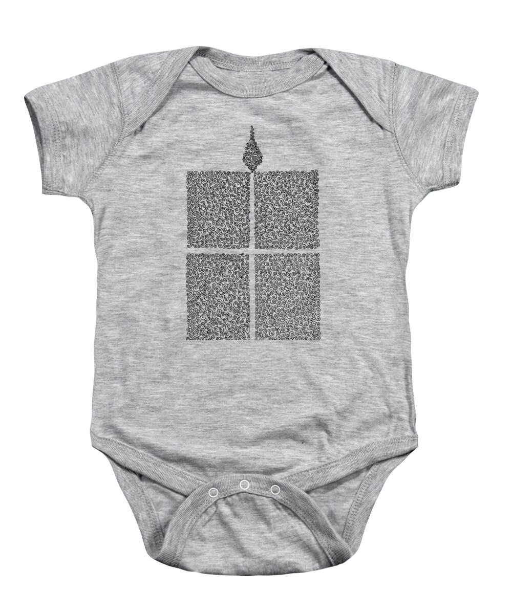 Abstract Baby Onesie featuring the drawing Scent Of The Candle by Fei A