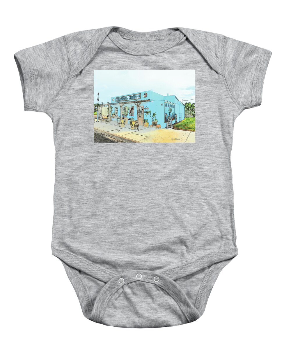 Sea Shell Shoppe Baby Onesie featuring the photograph Sea Shell Shoppe by Ty Husak
