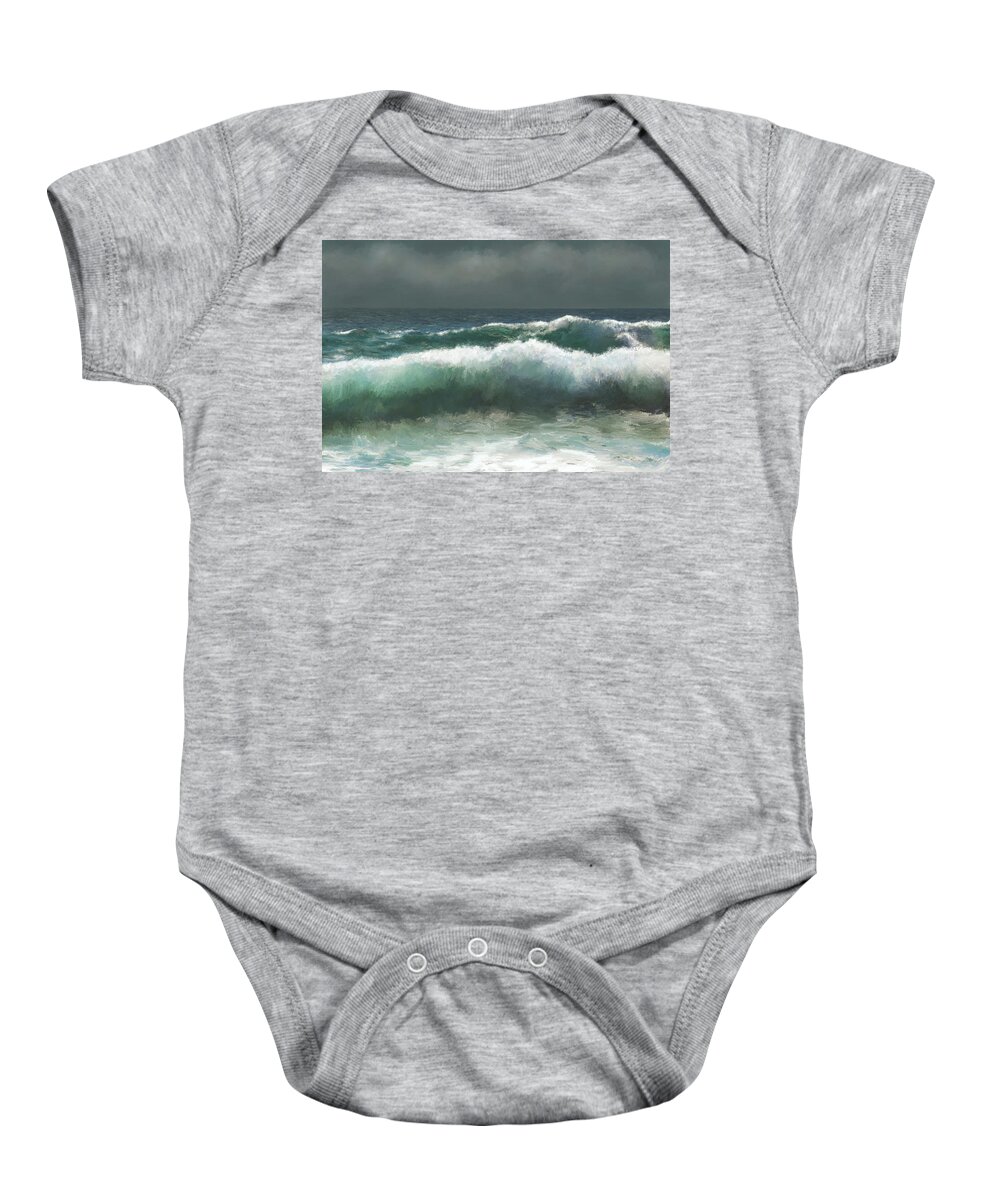 Ocean Baby Onesie featuring the digital art Sea View 276 by Lucie Dumas