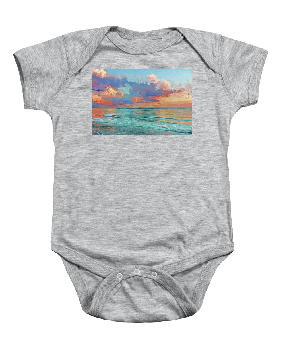 Tropical Seascape Baby Onesie featuring the photograph Seascape Serenade by HH Photography of Florida