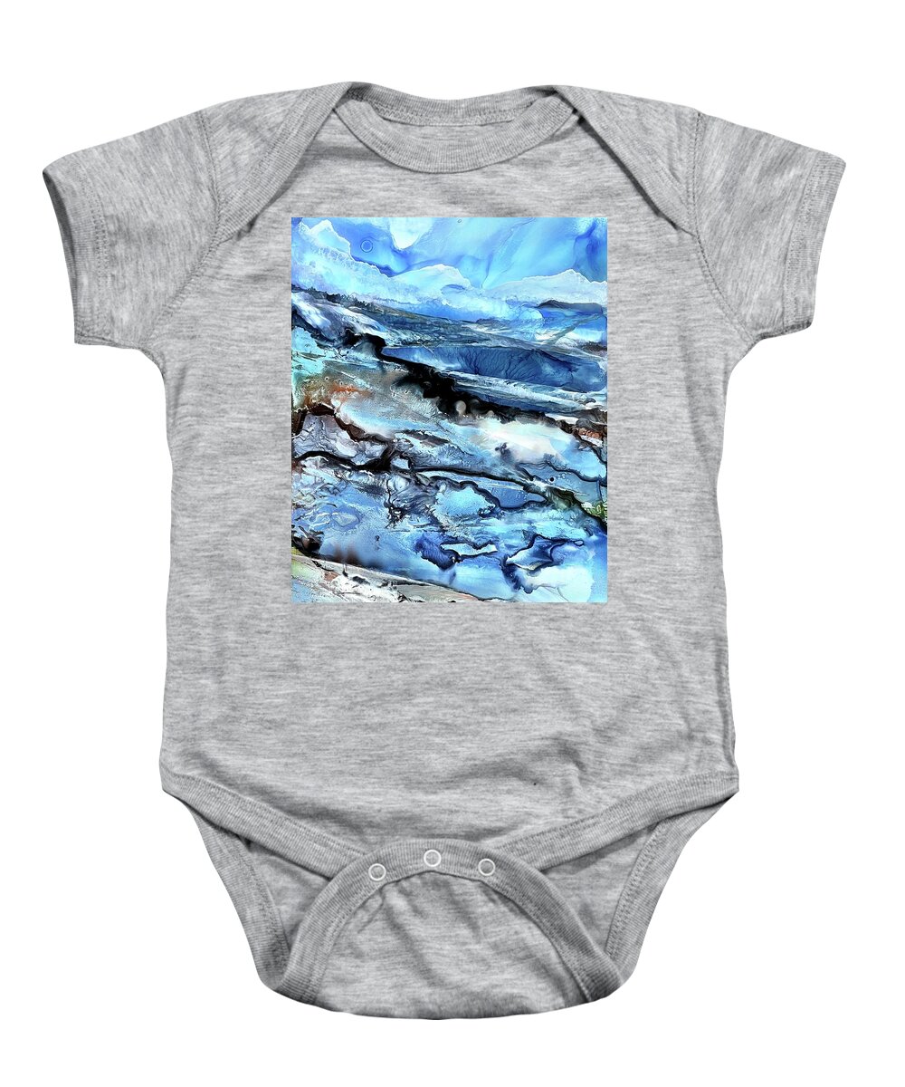  Baby Onesie featuring the painting Seawall by Tommy McDonell