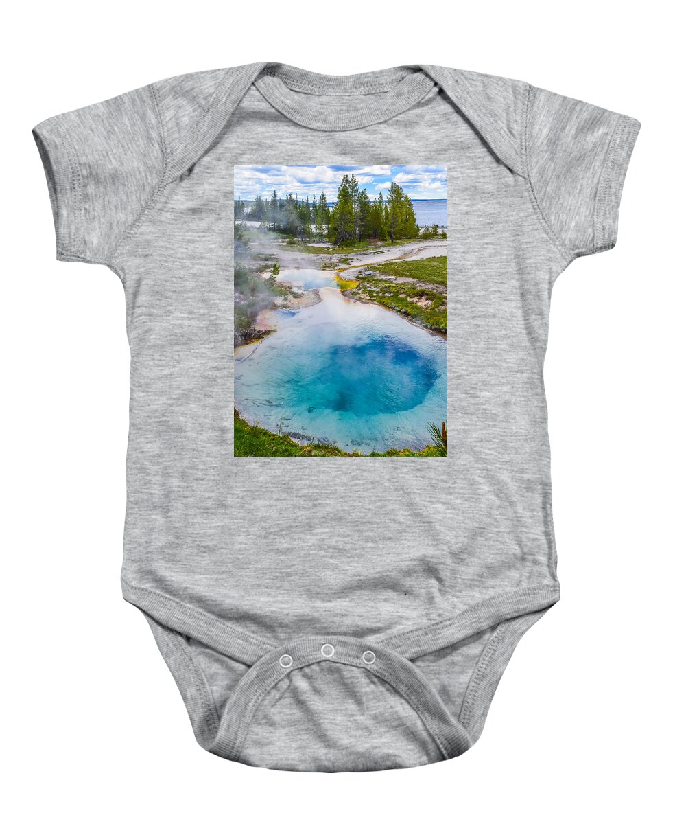 Seismograph Baby Onesie featuring the photograph Seismograph Pool - Yellowstone National Park by Bonny Puckett