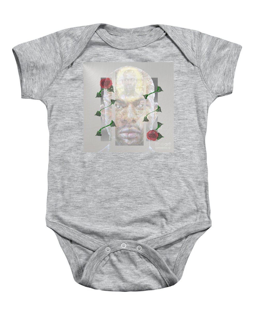 Self Acceptance Baby Onesie featuring the mixed media Self Acceptance by Diamante Lavendar