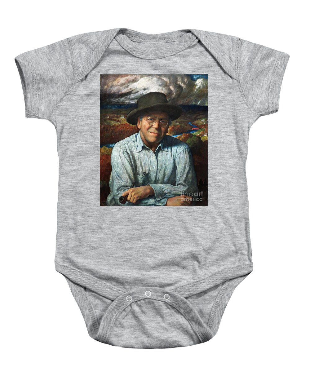 1940 Baby Onesie featuring the painting Self-portrait, 1940 by N C Wyeth