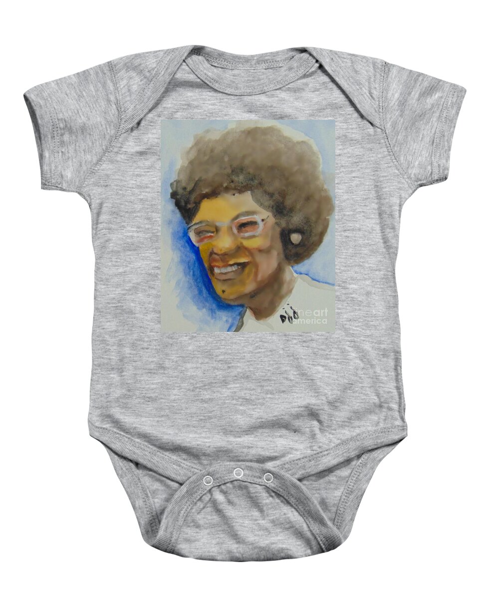 Gouache Baby Onesie featuring the painting Shirley Chisholm by Saundra Johnson
