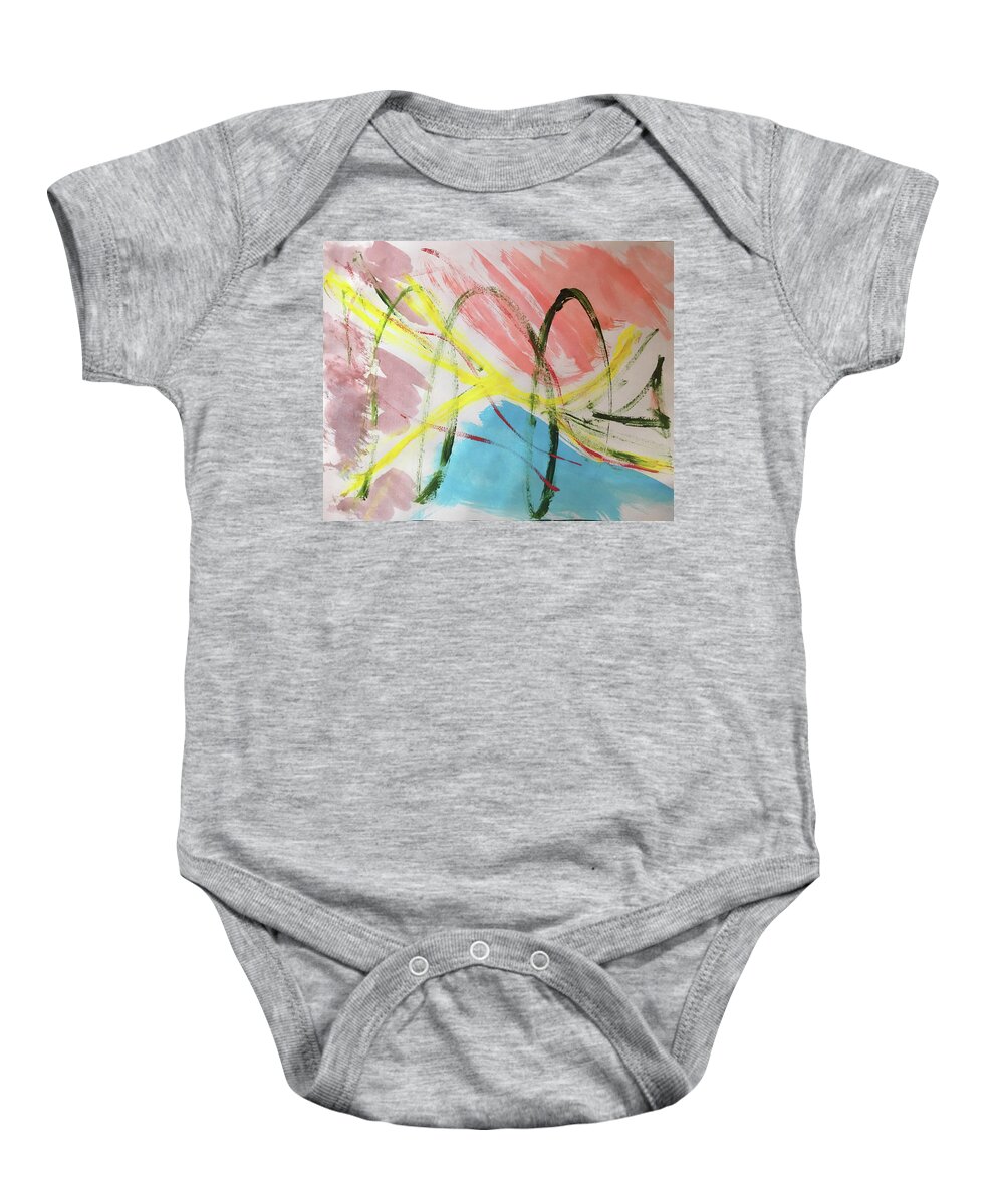 Abstract Baby Onesie featuring the painting Signals by David Feder