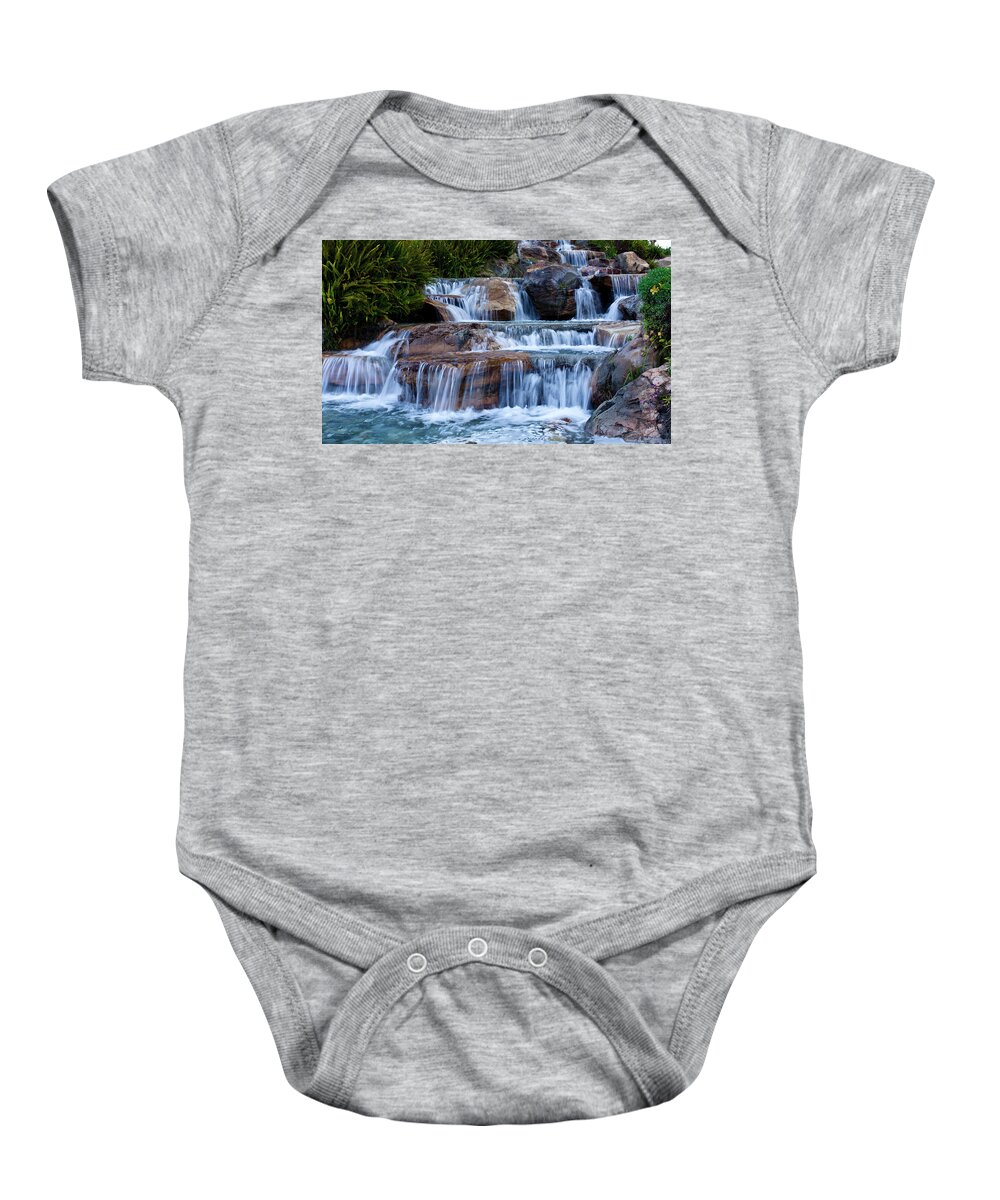 Waterfalls Baby Onesie featuring the photograph Silky Waterfalls with Bubble Fine Art Photograph by Jerry Cowart