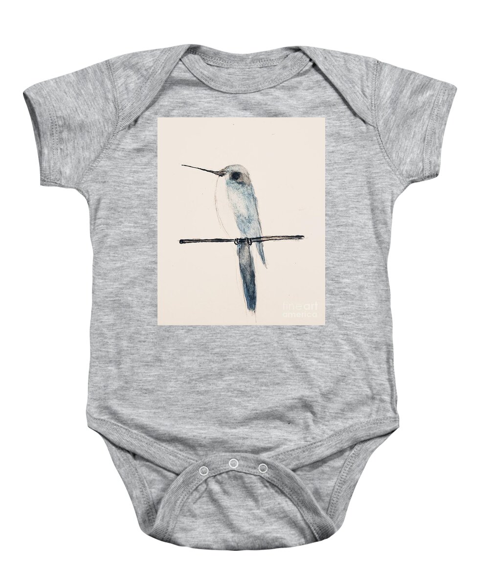  Baby Onesie featuring the painting Simply Be Hummingbird by Margaret Welsh Willowsilk