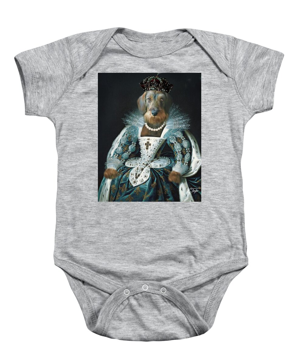 Pet Paintings Baby Onesie featuring the digital art Sir Elton by Colleen Taylor
