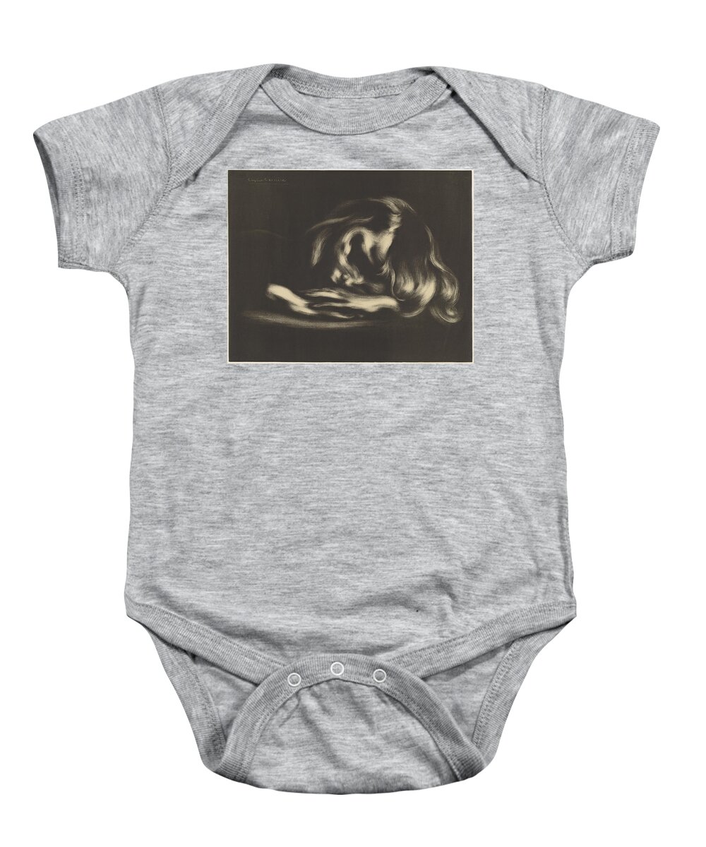 Eugene Carriere Baby Onesie featuring the drawing Sleep by Eugene Carriere