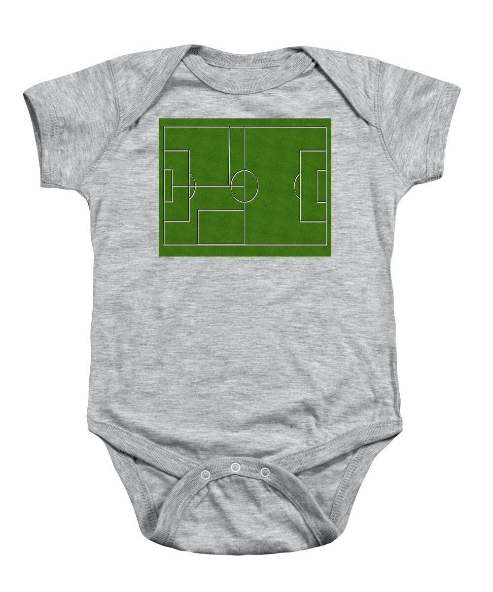 Soccer Field Digital Design Baby Onesie featuring the digital art Soccer Field Digital Design by Dan Sproul