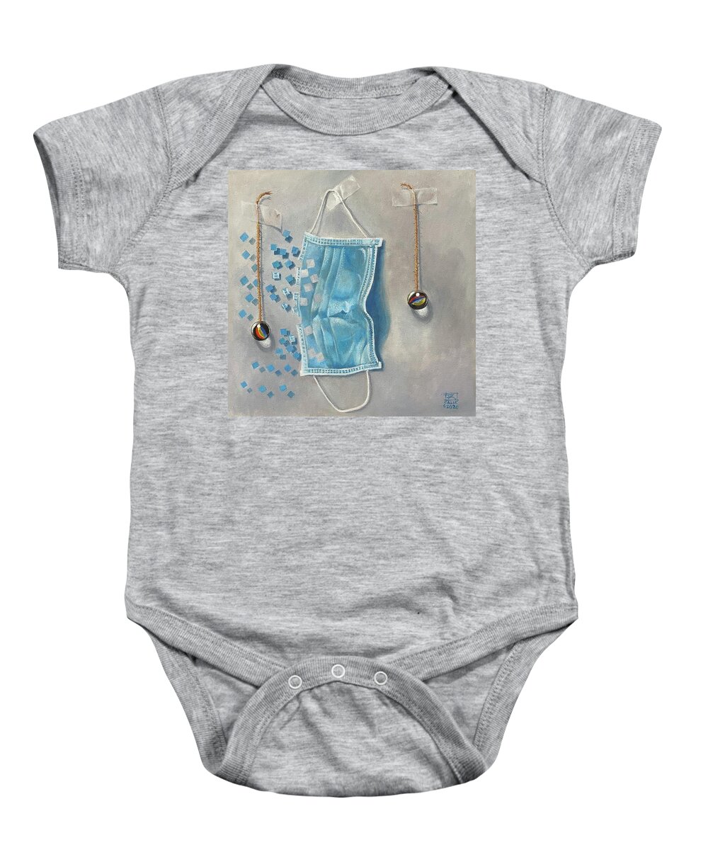 Social Distancing Baby Onesie featuring the painting Social Distance by Roger Calle