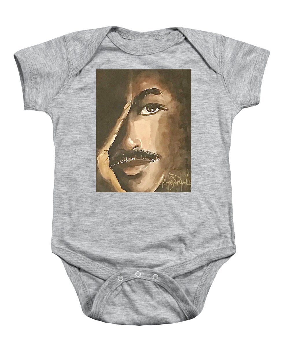  Baby Onesie featuring the painting Soul of a Man by Angie ONeal