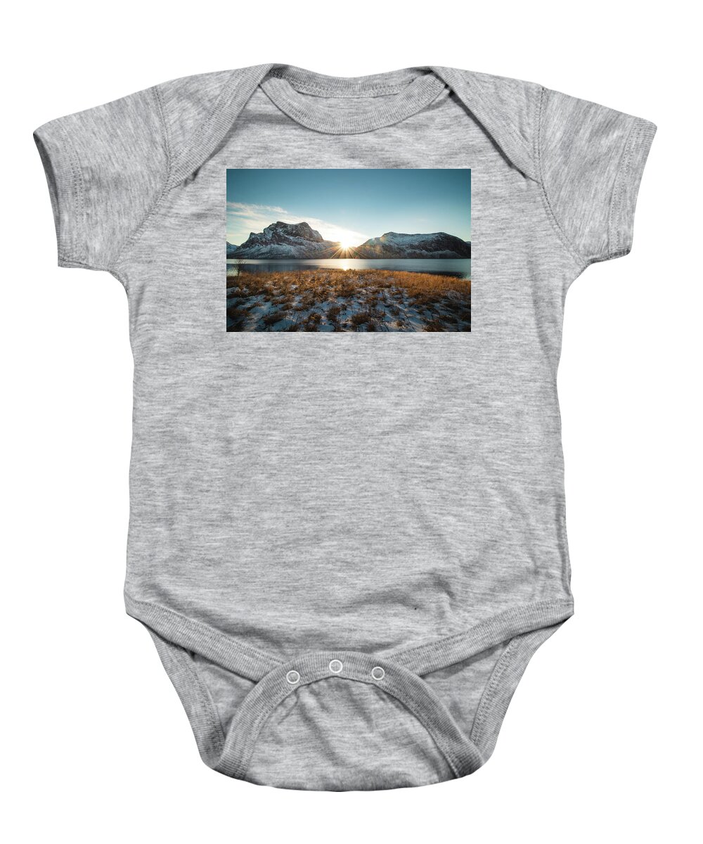 Andsfjord Baby Onesie featuring the photograph Sparkling valley of Bergsbotn, Norway by Vaclav Sonnek