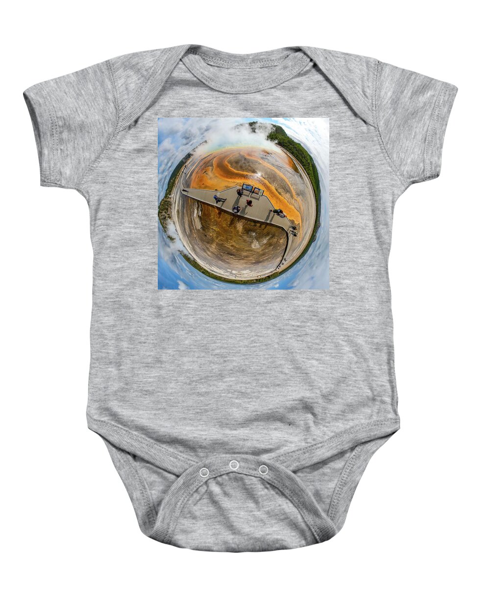 Grand Prismatic Spring Baby Onesie featuring the photograph Spherical Grand Prismatic Spring - Yellowstone National Park - Wyoming by Bruce Friedman