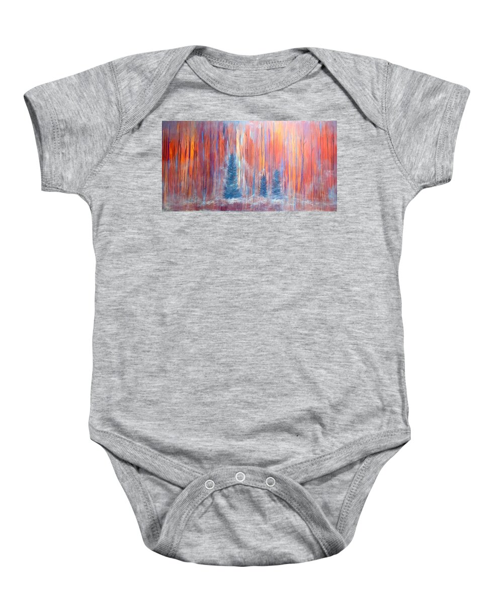 Acrylic Painting Baby Onesie featuring the painting Spirits at Dusk by Soraya Silvestri