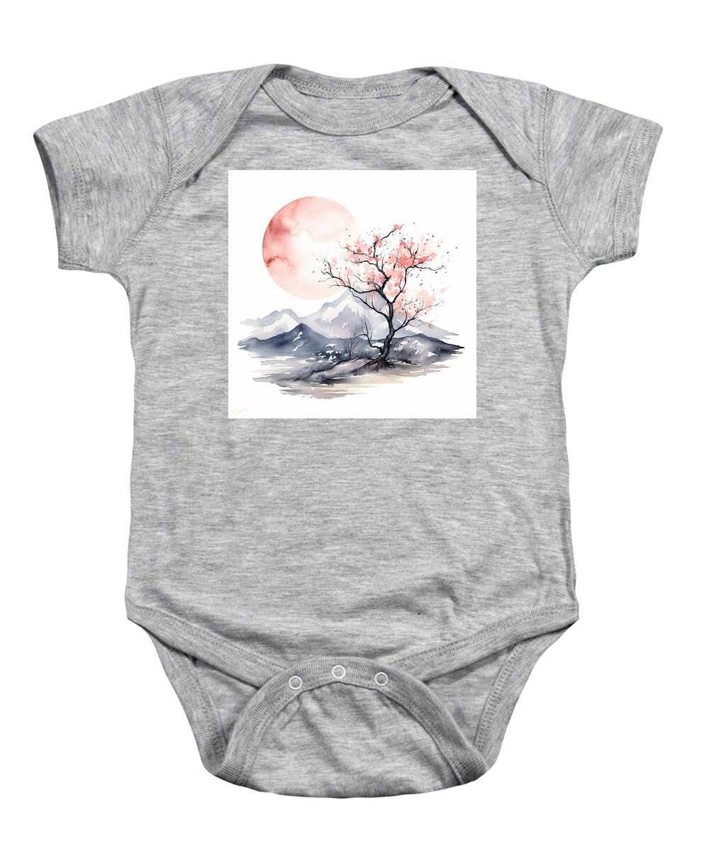 Four Seasons Baby Onesie featuring the digital art Spring Art - Cherry Blossoms Art by Lourry Legarde