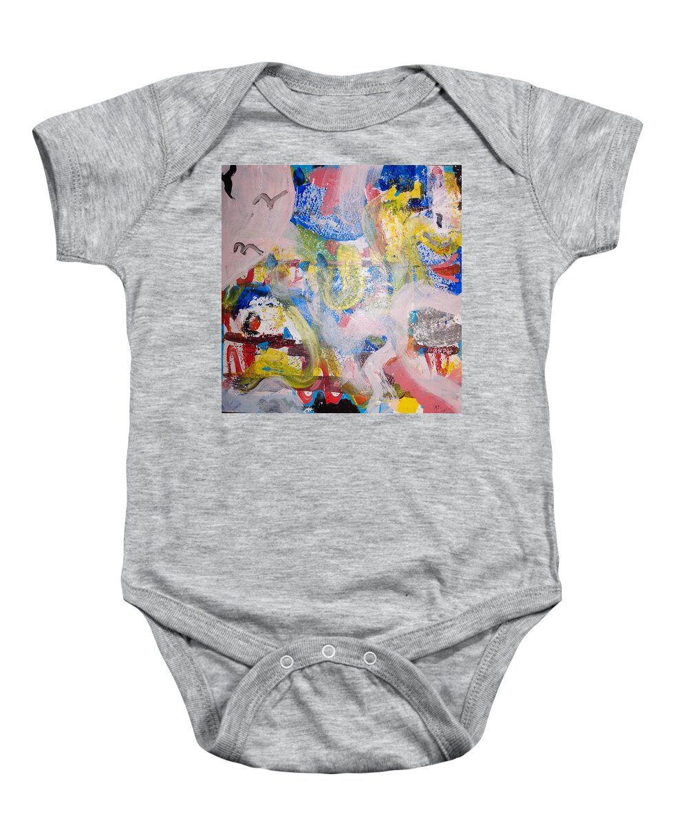Earthworms Baby Onesie featuring the painting Spring Awakens by Suzanne Berthier