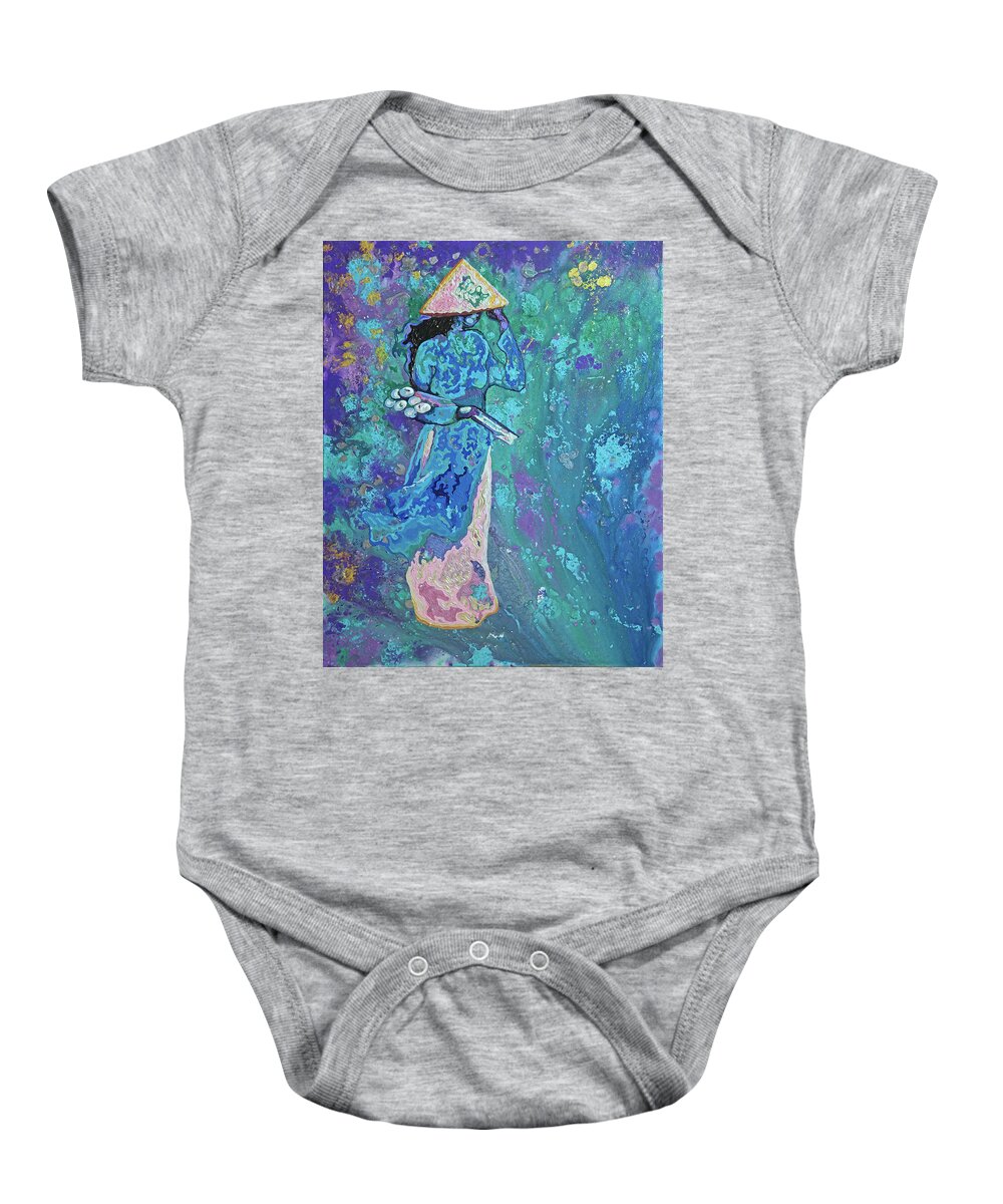 Woman Baby Onesie featuring the painting Spring Breeze by Thom MADro