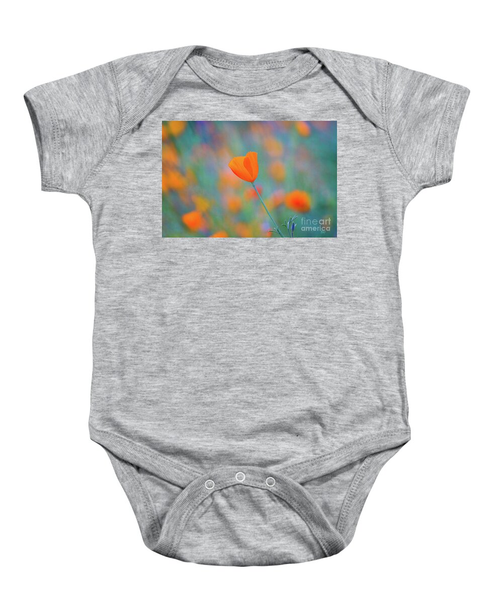 Sierra Nevada Baby Onesie featuring the photograph Spring Poppy by Anthony Michael Bonafede