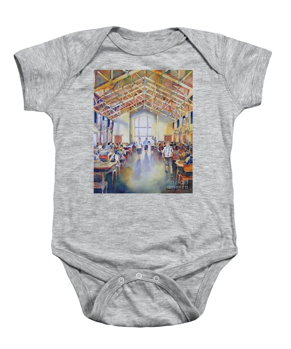 St. Marks Baby Onesie featuring the painting St. Marks Great Hall by Liana Yarckin