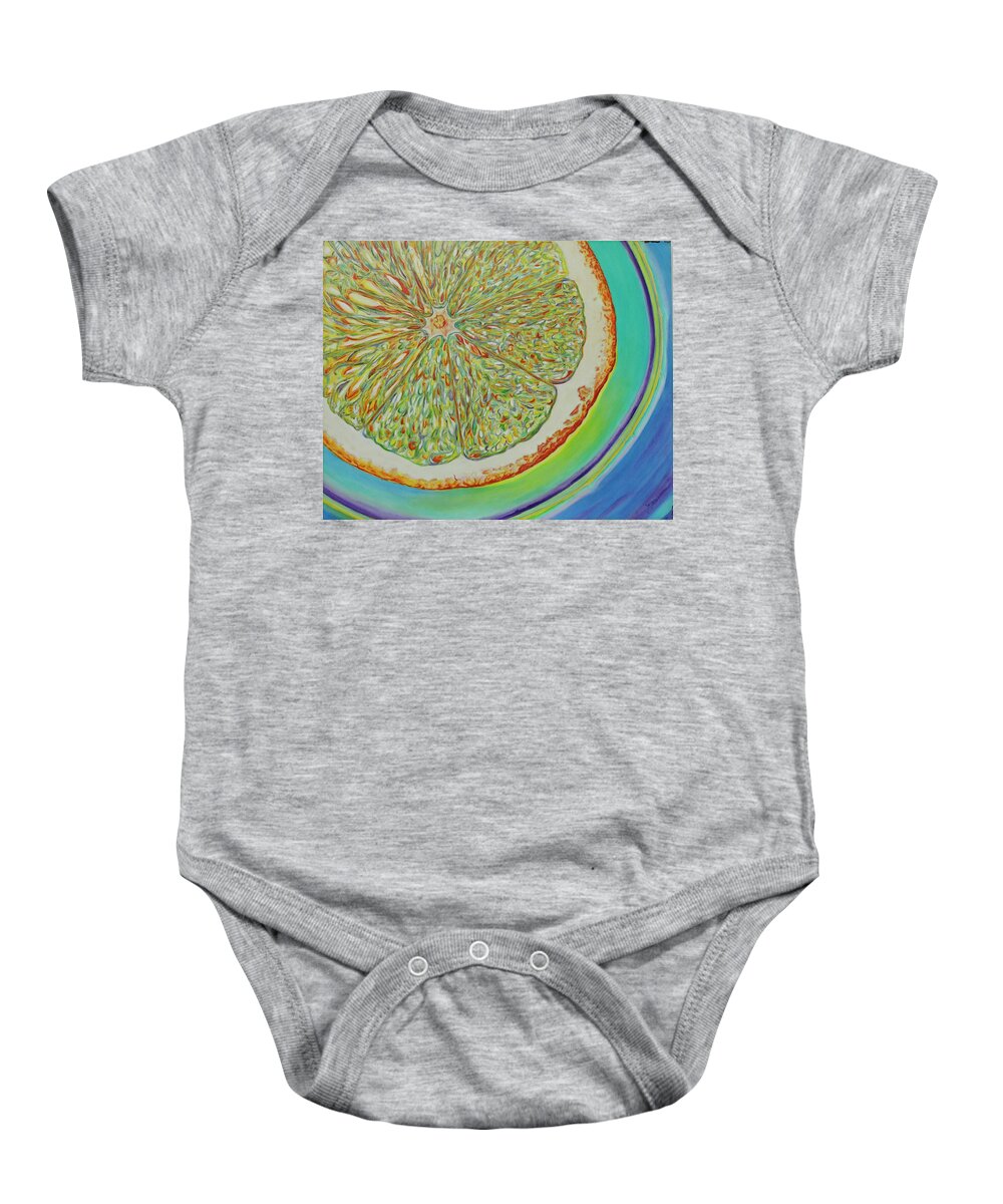 Best Seller Baby Onesie featuring the painting Stained Glass Orange by Dorsey Northrup