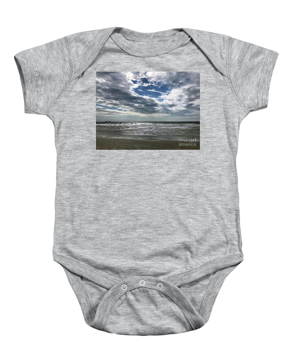 Stormy Sea Baby Onesie featuring the photograph Stormy Evening by Flavia Westerwelle