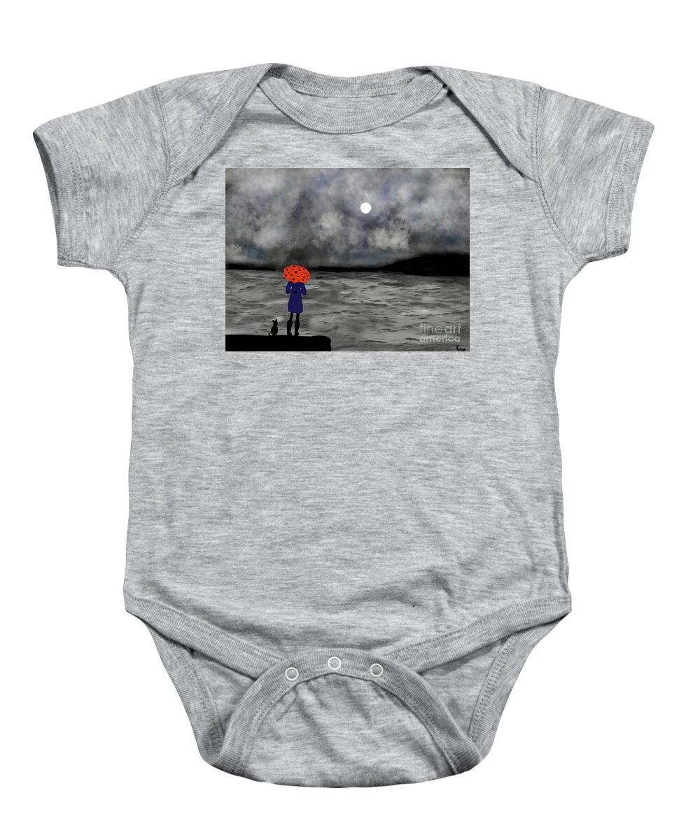 Stormy Weather Poster Baby Onesie featuring the digital art Stormy weather forecast by Elaine Hayward