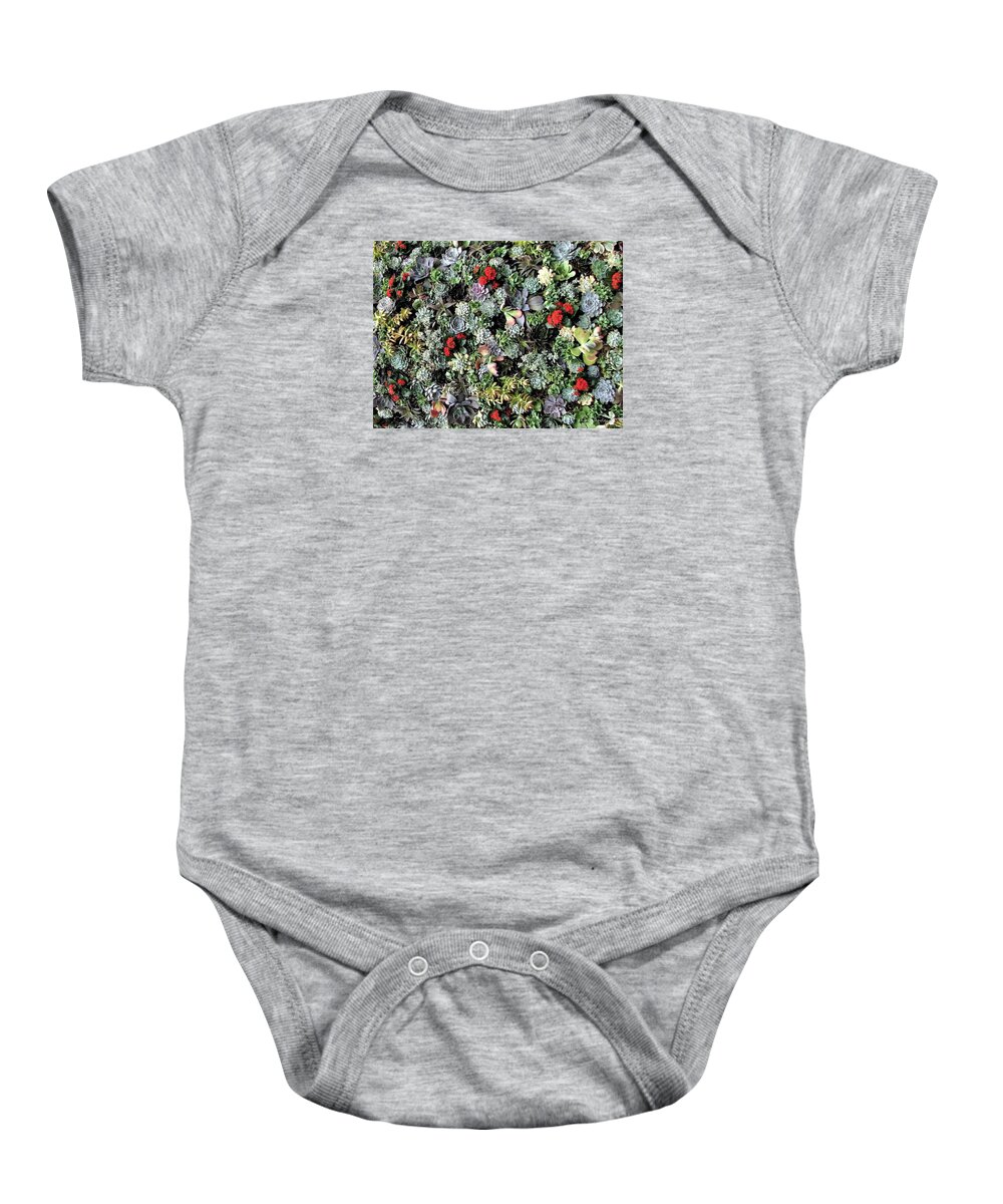 Succulent Baby Onesie featuring the photograph Succulent Abstract by Angela Davies