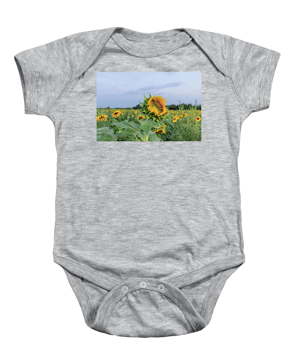 Sunflower Baby Onesie featuring the photograph Sunflower King by John Kirkland