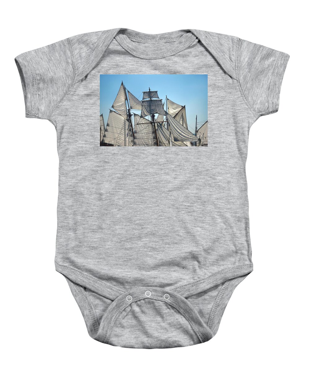Class Baby Onesie featuring the photograph Sunny weekend in Morbihan Gulf II by Frederic Bourrigaud