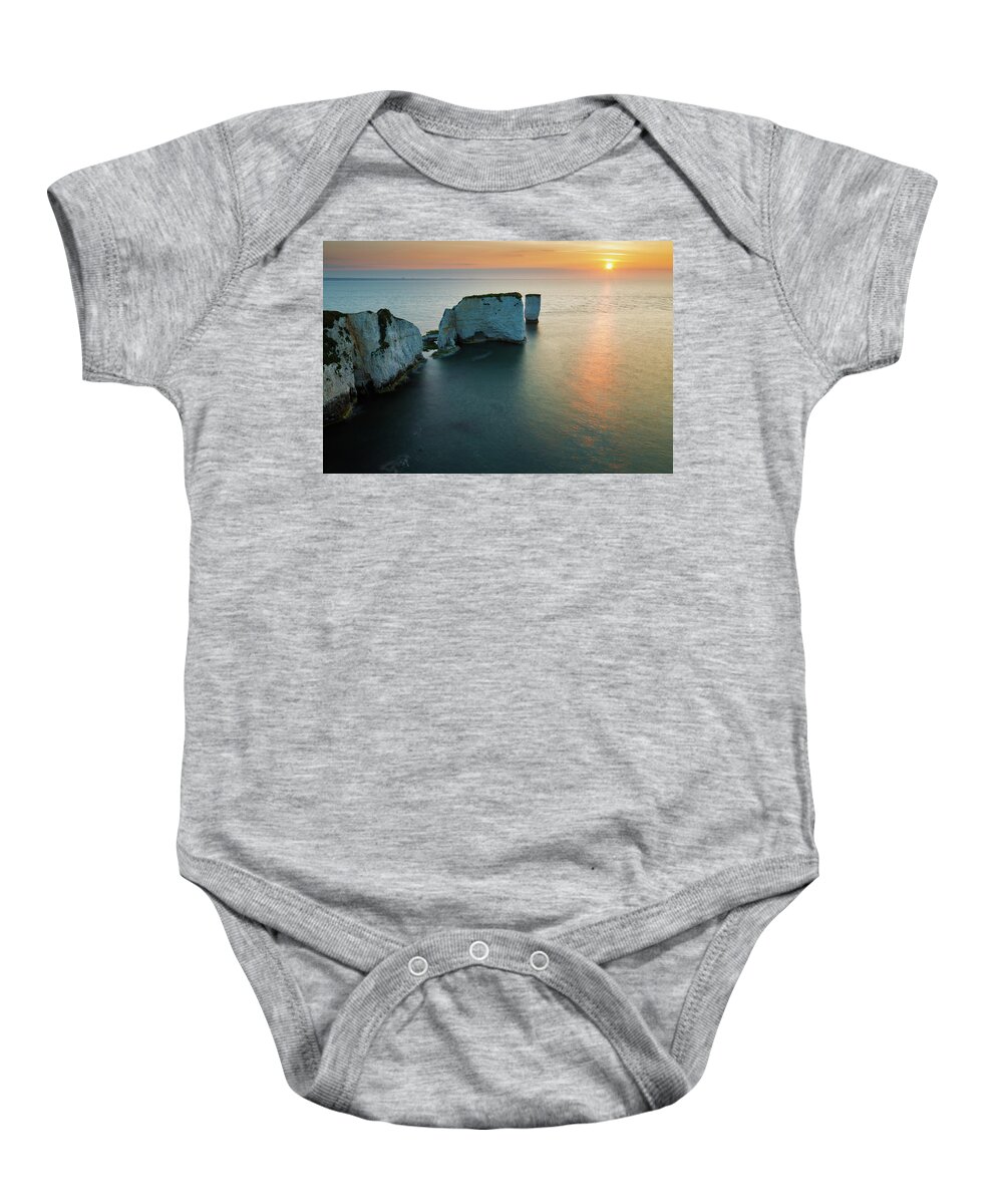 Old Baby Onesie featuring the photograph Sunrise at Old Harry by Ian Middleton