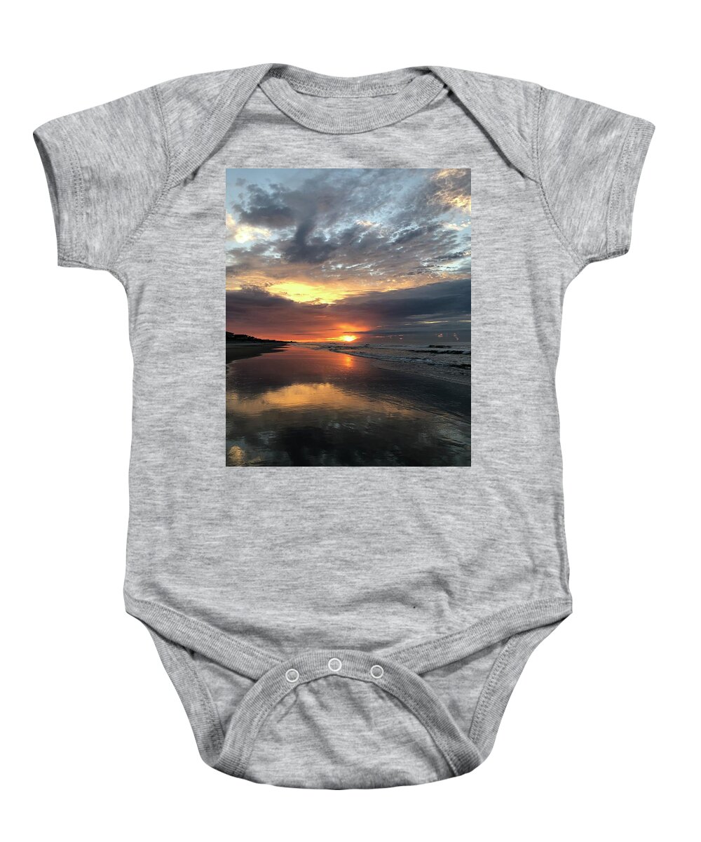 Sunrise Baby Onesie featuring the photograph Sunrise at Tosail Beach by Shirley Galbrecht