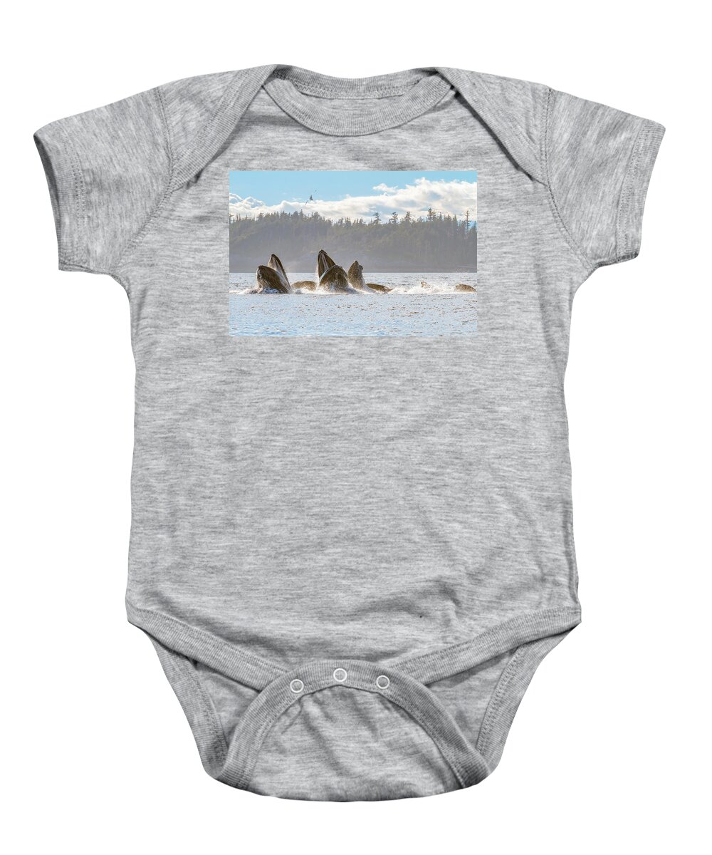 Whale Baby Onesie featuring the photograph Surprise Meal by Michael Rauwolf