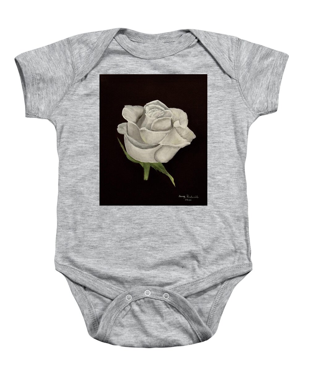 White Rose Baby Onesie featuring the painting Surrender by Terry Frederick