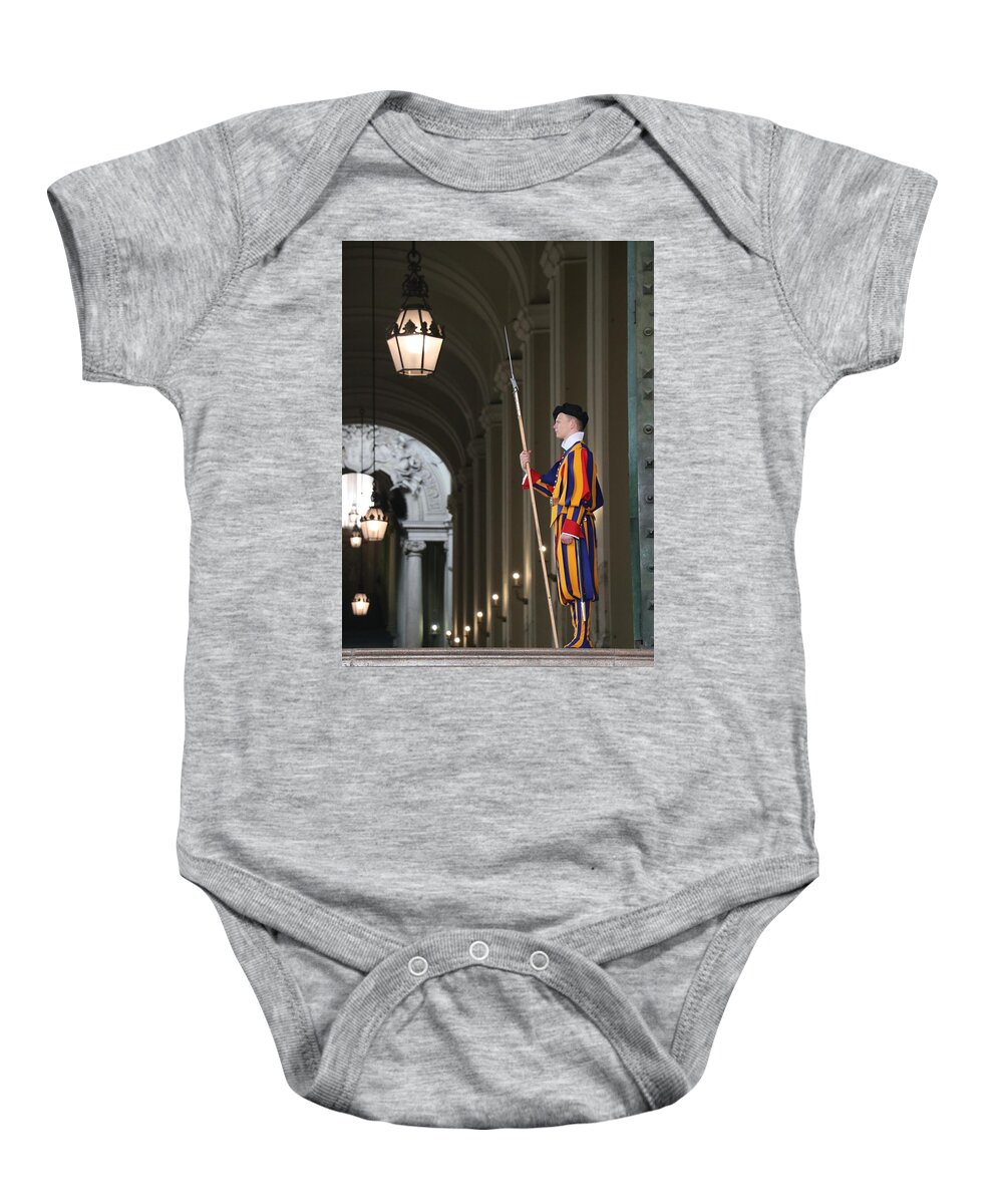 Vatican Baby Onesie featuring the photograph Swiss Guard, Vatican City by Jim Albritton