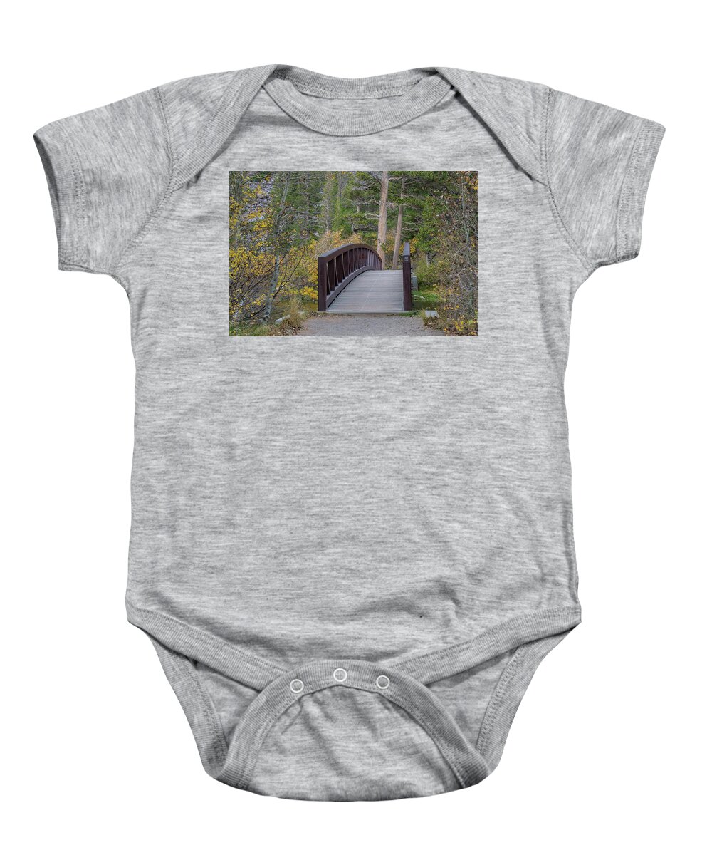 Tamarack Bridge Baby Onesie featuring the photograph Tamarack Bridge, Mammoth Lakes, California by Bonnie Colgan