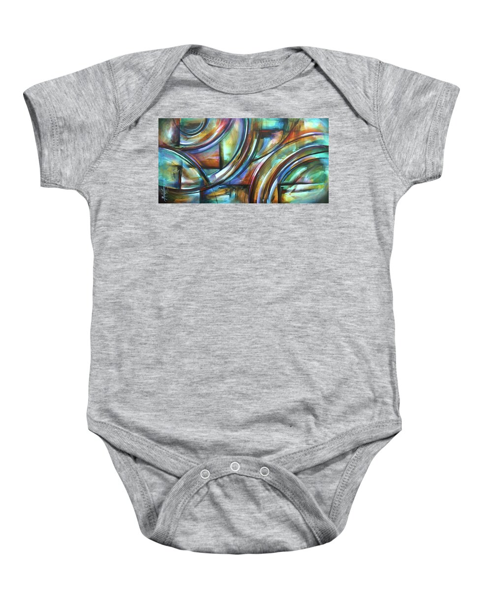Abstract Baby Onesie featuring the painting Tangibles by Michael Lang
