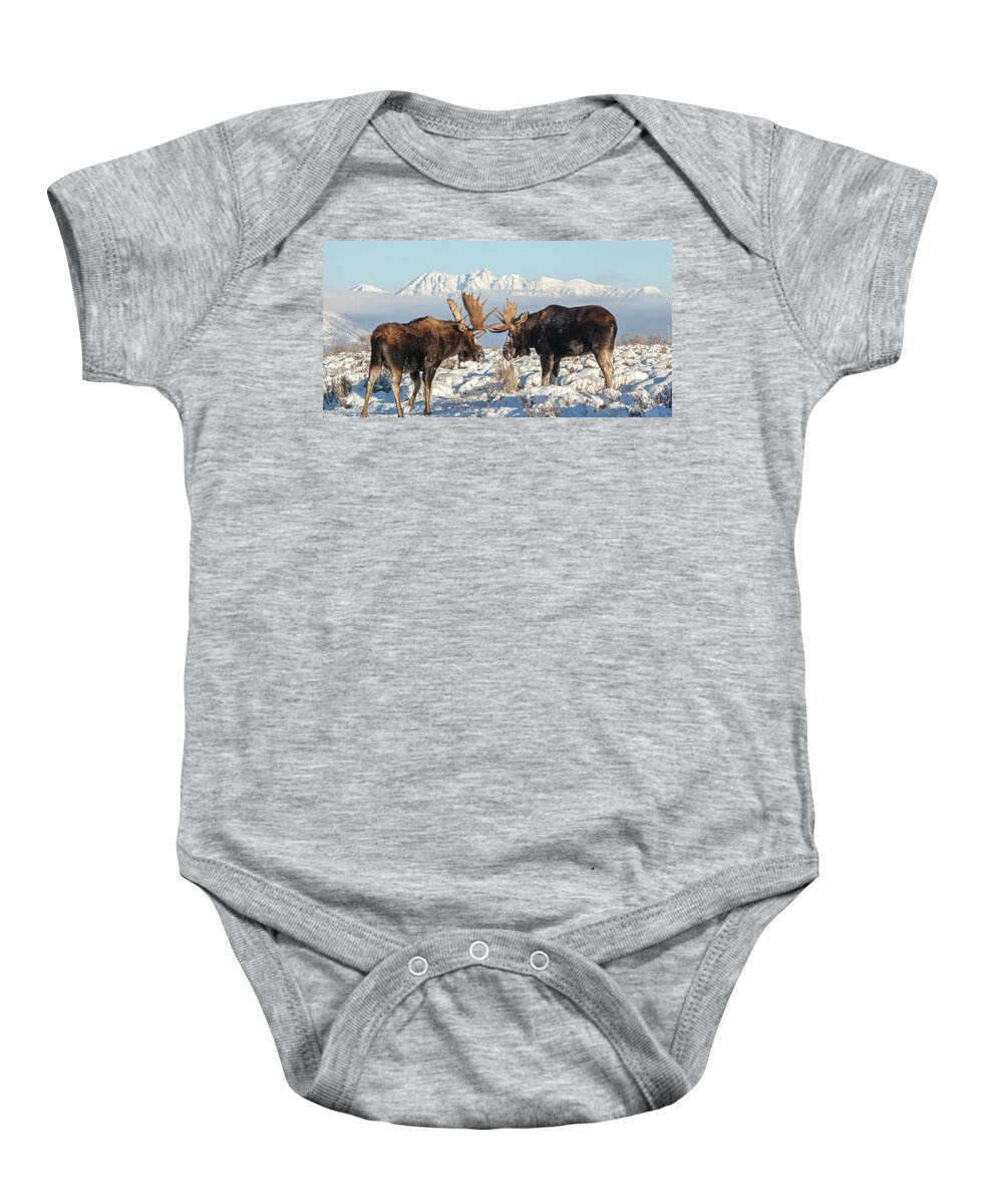 Jon Baby Onesie featuring the photograph Teton Heavyweights by Kevin Dietrich
