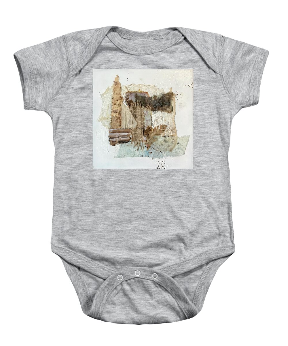 Mixed Media Collage Baby Onesie featuring the photograph Rustic collage combining multiple natural elements #2 by Diane Fujimoto