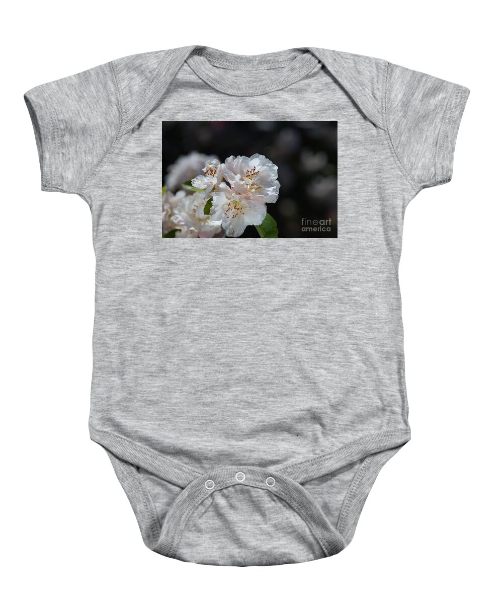 Blossom Baby Onesie featuring the photograph The Ageing Spring Flowers White by Joy Watson