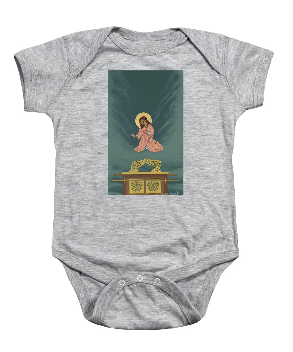 The Child Mary Soon To Become The Ark Of The Covenant Baby Onesie featuring the painting The Child Mary Soon To Become The Ark of the Covenant by William Hart McNichols