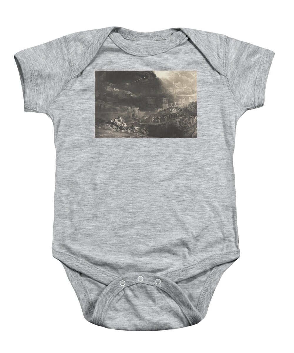19th Century Painters Baby Onesie featuring the relief The Crucifixion by John Martin