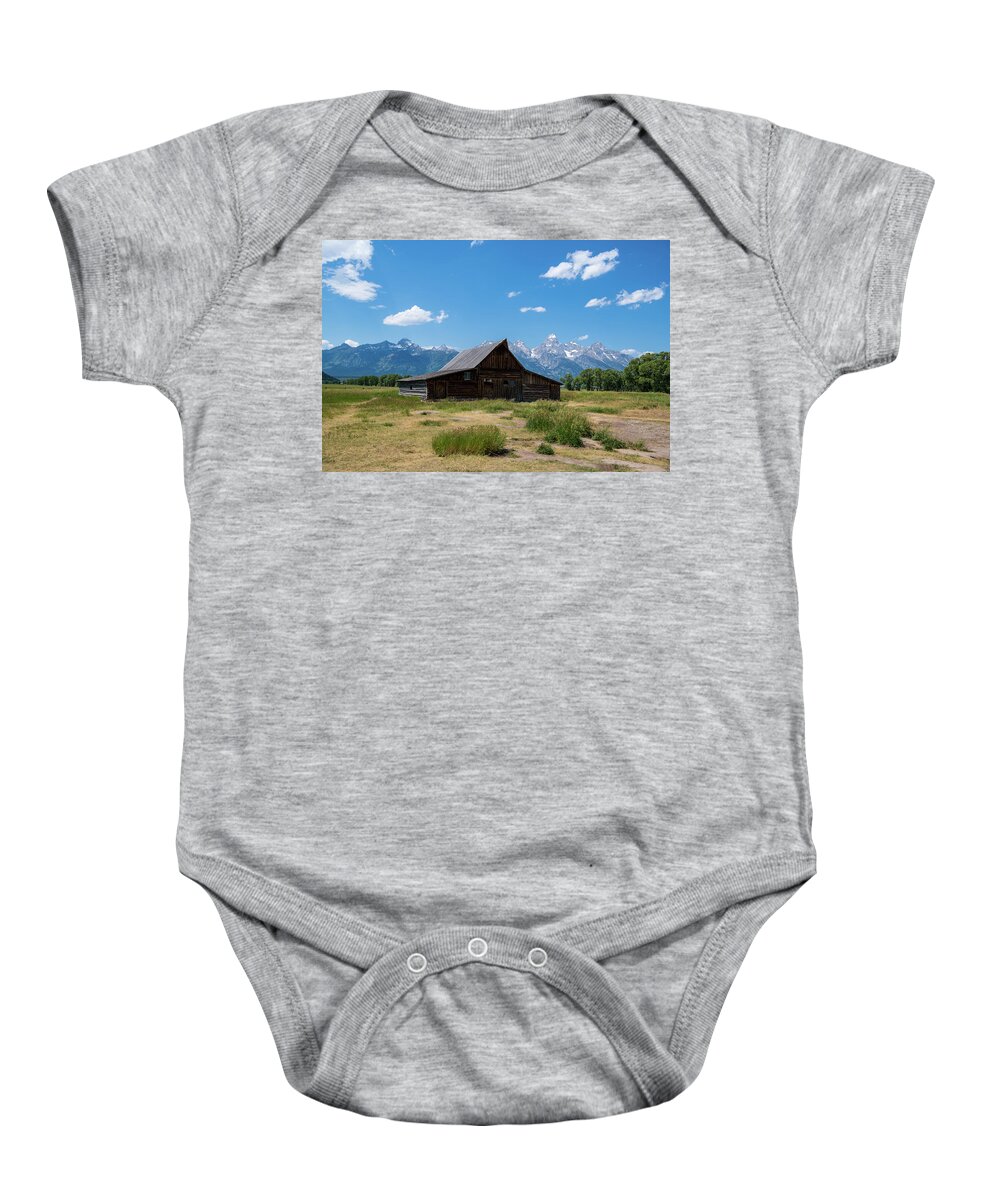 Nature Baby Onesie featuring the photograph The Famous Moulton Barn by Rose Guinther