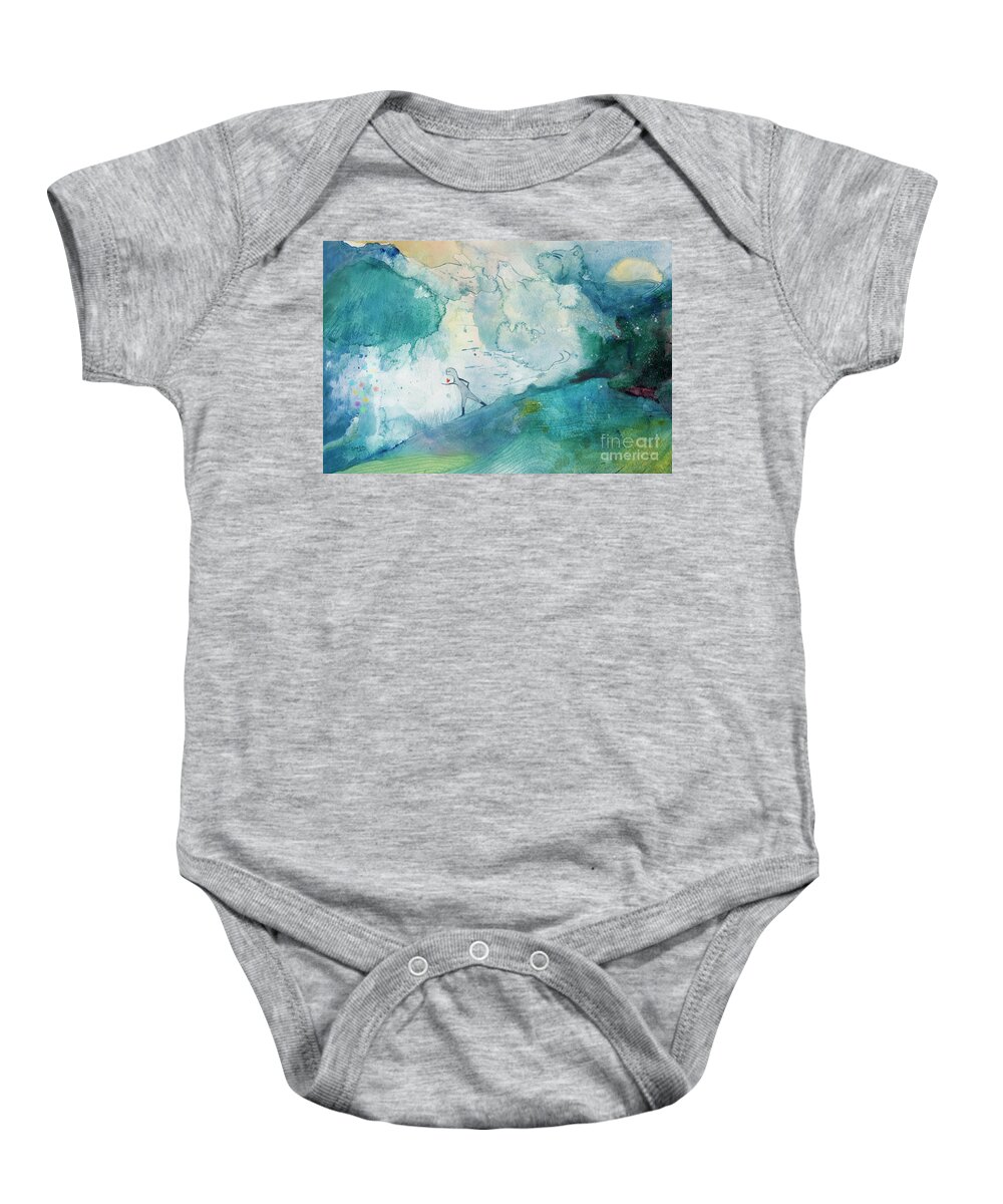 Painting Baby Onesie featuring the painting Love everywhere by Stella Levi