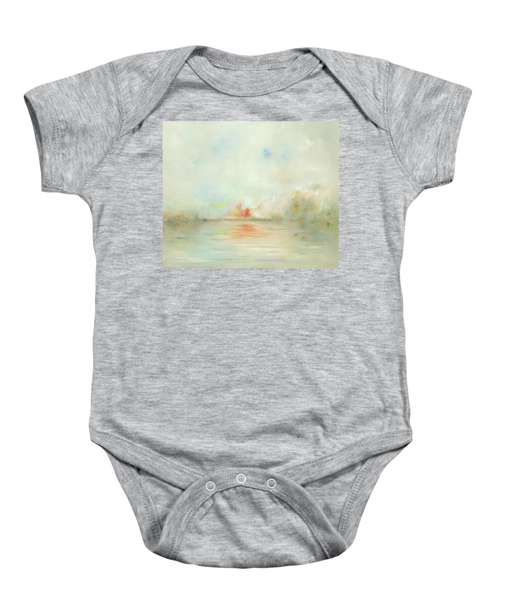 Lock Baby Onesie featuring the painting The Lock Keeper by Roger Clarke