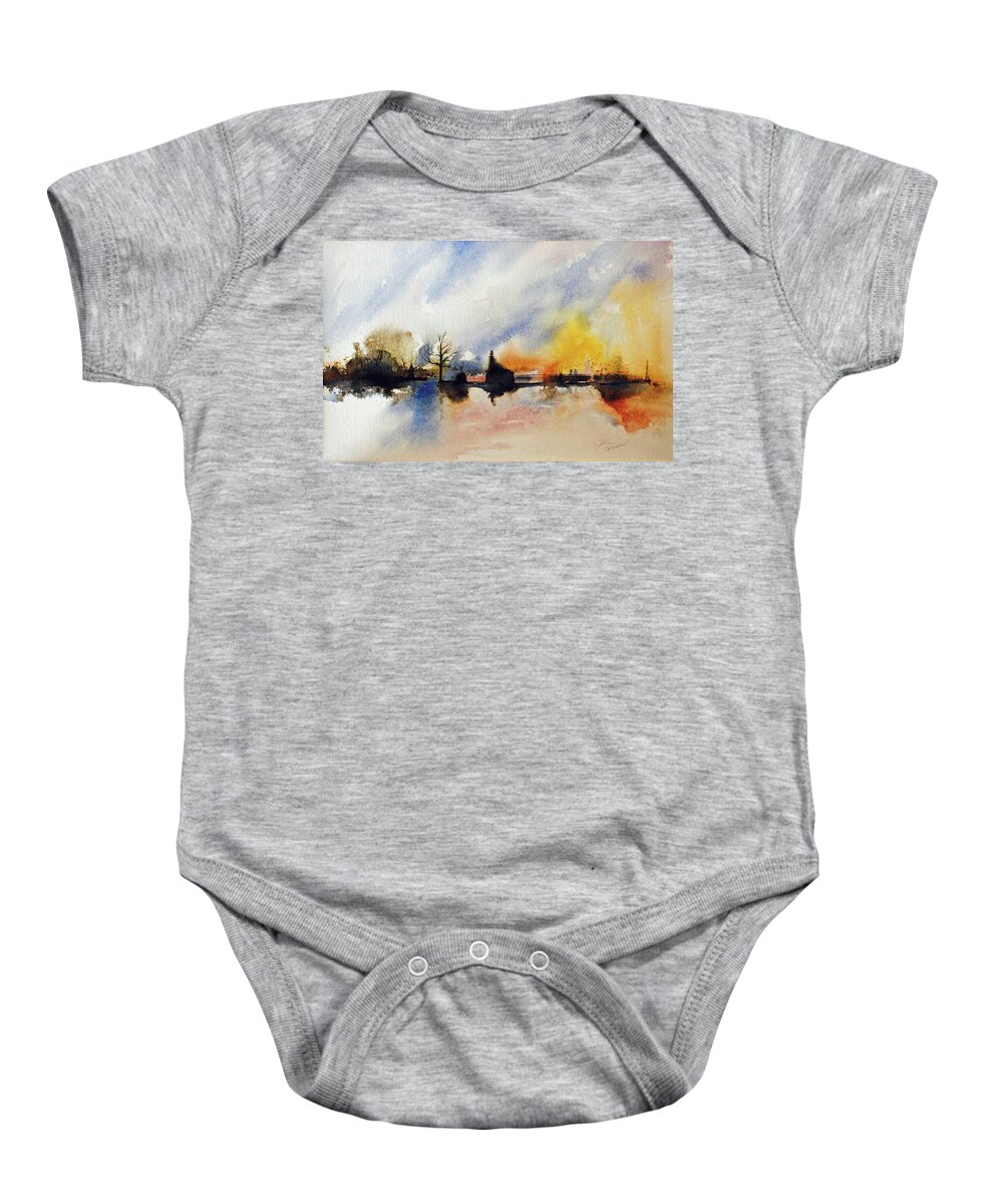 Lovers Baby Onesie featuring the painting The Lovers by John Glass